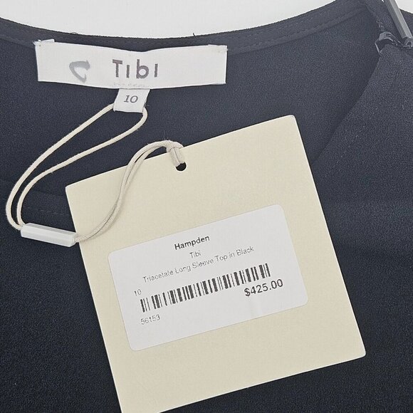 Tibi Hampden Asymmetrical Blouse Top Black Women’s Size 10 NEW Party Evening - Picture 7 of 11